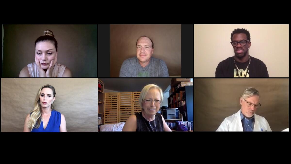 A Zoom rehearsal for North Coast Repertory Theatre's "Human Error"