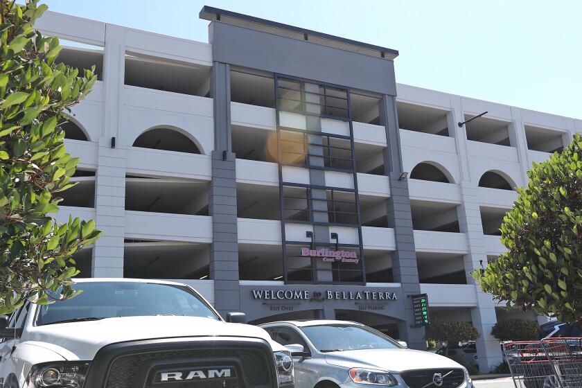 A person jumped to their death from the parking structure at Bella Terra shopping and dining center in Huntington Beach on Tuesday.