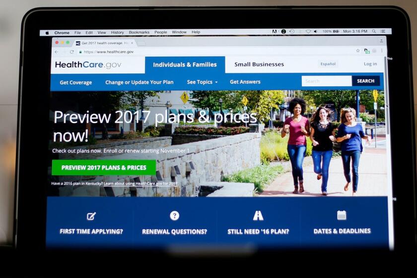 FILE - In this Oct. 24, 2016 file photo, The HealthCare.gov 2017 web site home page as seen in Washington. The Trump administration has released limited fixes for shaky Obama-era health insurance markets. At the same time, officials say the administration remains set on repealing the underlying law that created the markets and now covers millions. (AP Photo/Pablo Martinez Monsivais, File)