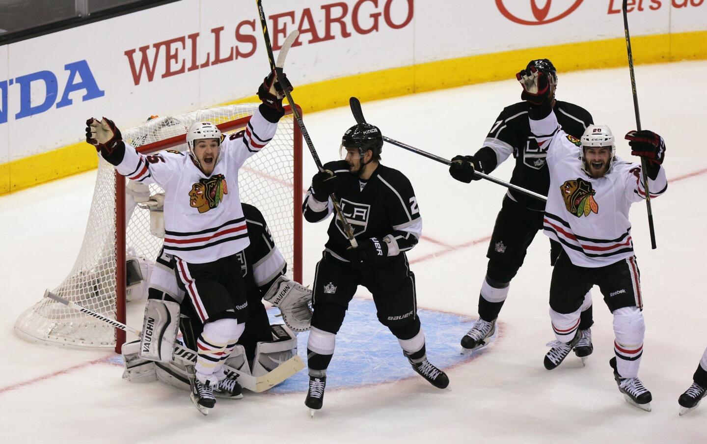 Andrew Shaw, Slava Voynov, Alec Martinez, Brandon Saad