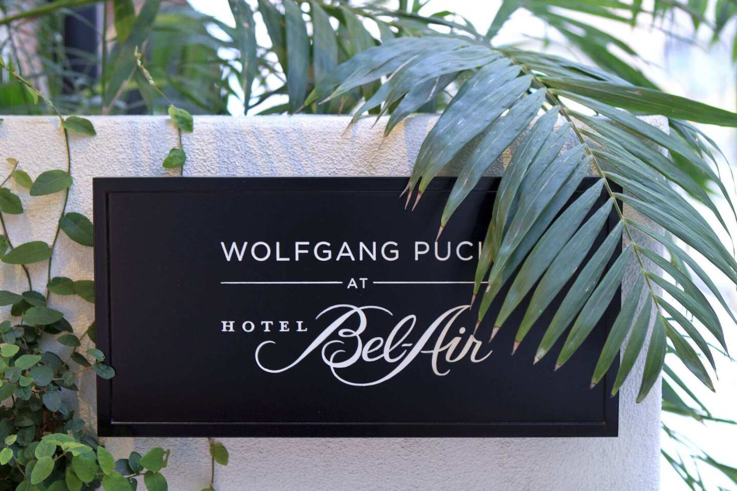 Wolfgang Puck's sign at Hotel Bel-Air.