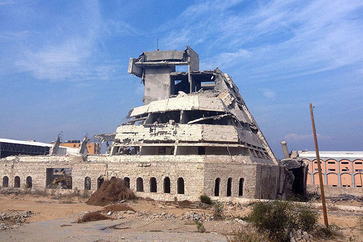 Gaza City's Mukhabarat building, the former home of Fatah's intelligence service, has been bombarded repeatedly by Israel but won't fall down.