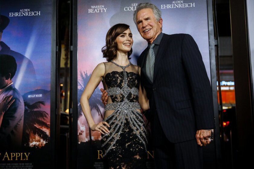 Lily Collins stars in Warren Beatty's look at Howard Hughes and old Hollywood, "Rules Don't Apply." The film premiered at the AFI Fest.