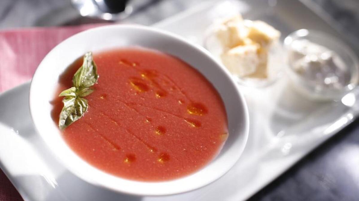 Obika's chilled organic tomato soup