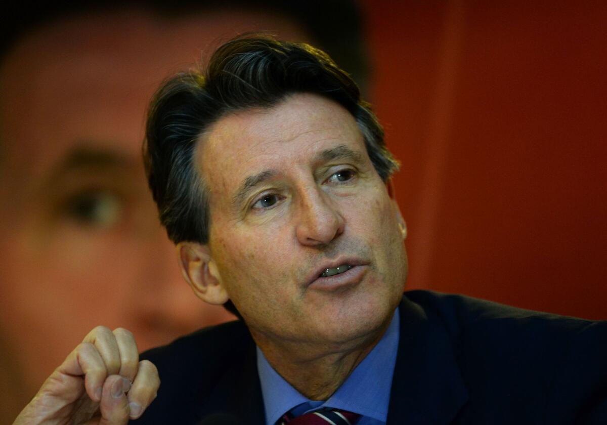 "Athletics must be a sport that athletes, fans, sponsors, media and parents alike know is safe to compete in," International Assn. of Athletics Federations President Sebastian Coe, shown in 2015, has said.