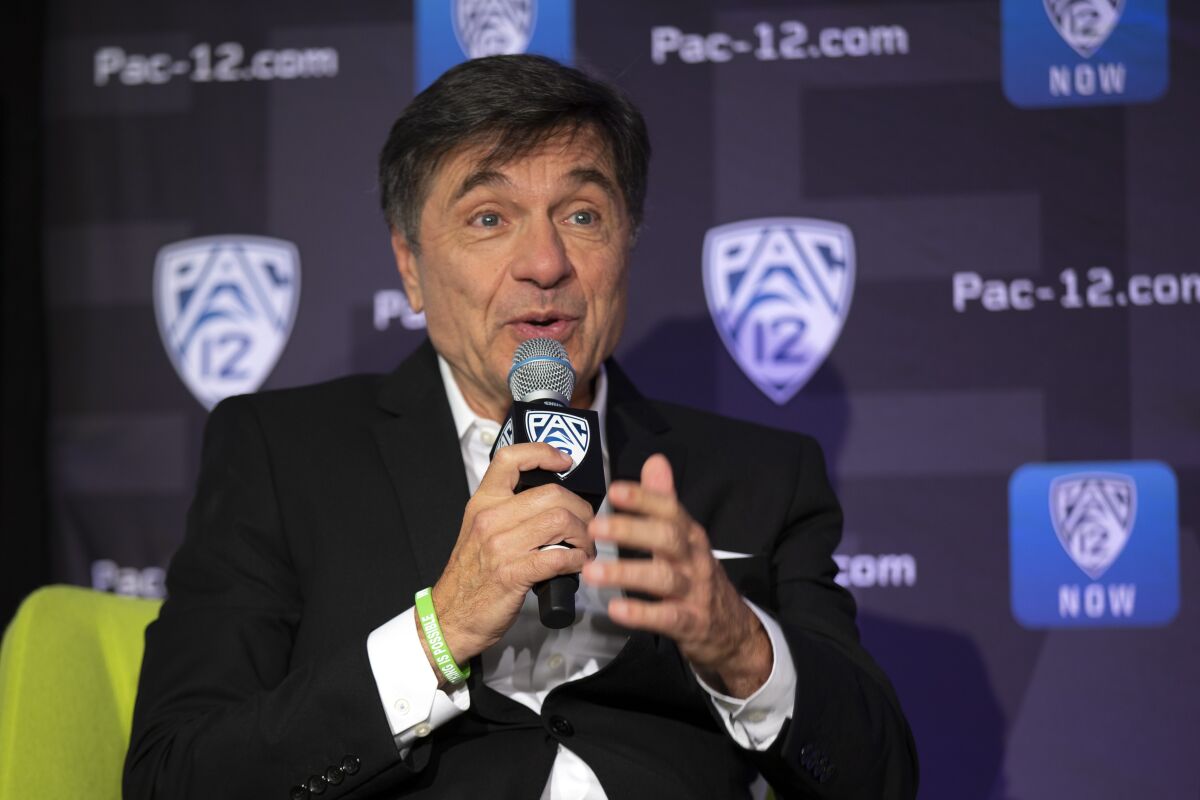 USC coach Mark Trakh speaks to reporters during the Pac-12 women's basketball media day on Oct. 7, 2019, in San Francisco.
