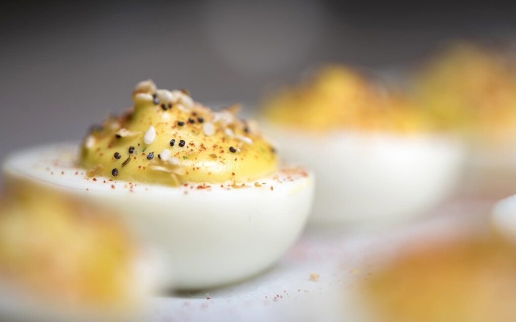 Everything spice deviled eggs