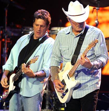 Glenn Frey and Don Henley of the Eagles perform in Anaheim in 2005.