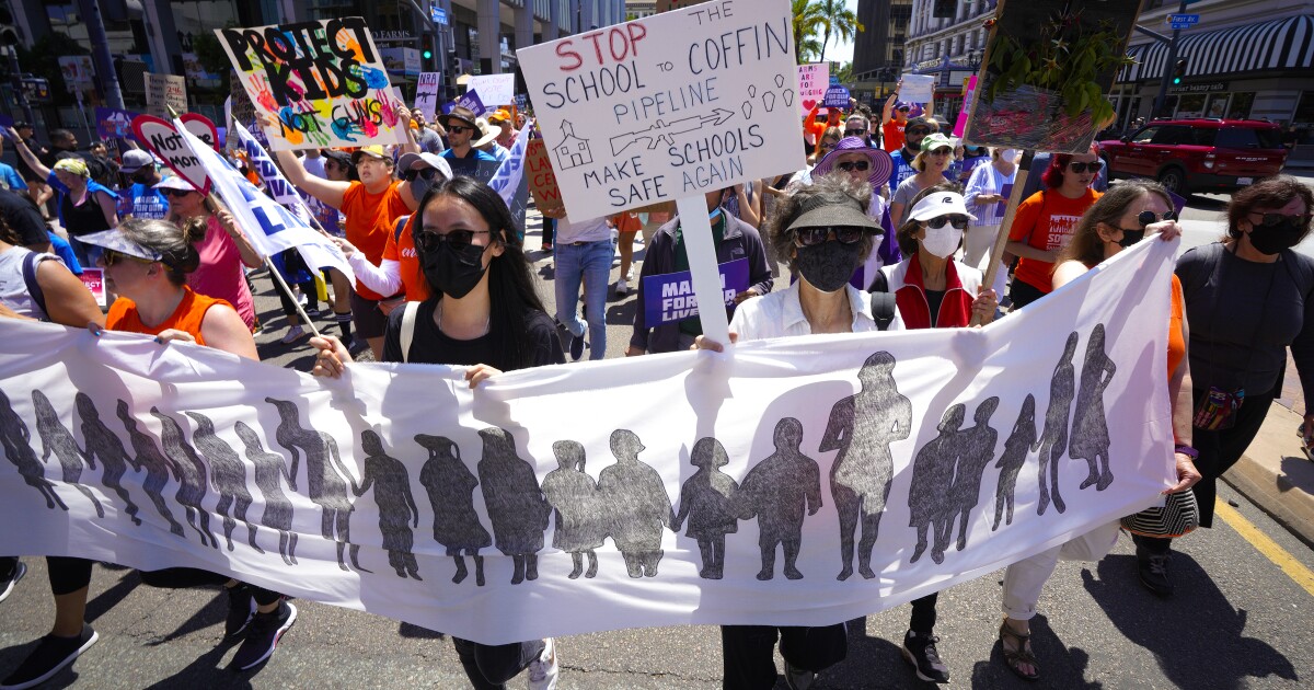 ‘It had to be me’: San Diegans march to end gun violence after recent mass shootings