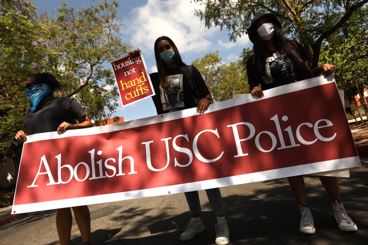 USC students and community activists demand 