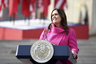 Arkansas Gov. Sarah Huckabee Sanders speaks after taking the oath of the office on the steps of the Arkansas Capitol Tuesday, Jan. 10, 2023, in Little Rock, Ark. (AP Photo/Will Newton)
