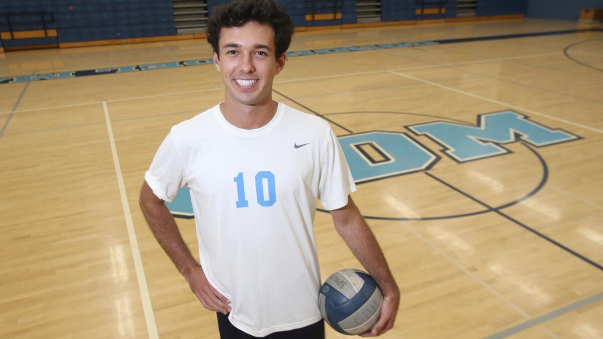 Nick Alacano helped the Sea Kings clinch a playoff spot with wins over Newport Harbor and Huntington Beach in boys' volleyball. He is the boys' athlete of the week.