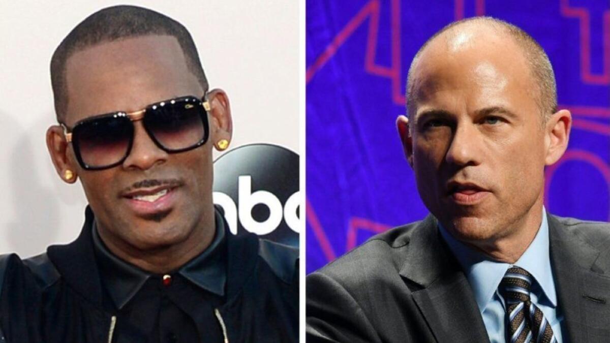 Attorney Michael Avenatti, right, says he has video evidence of R&B star R. Kelly sexually assaulting an underage girl.