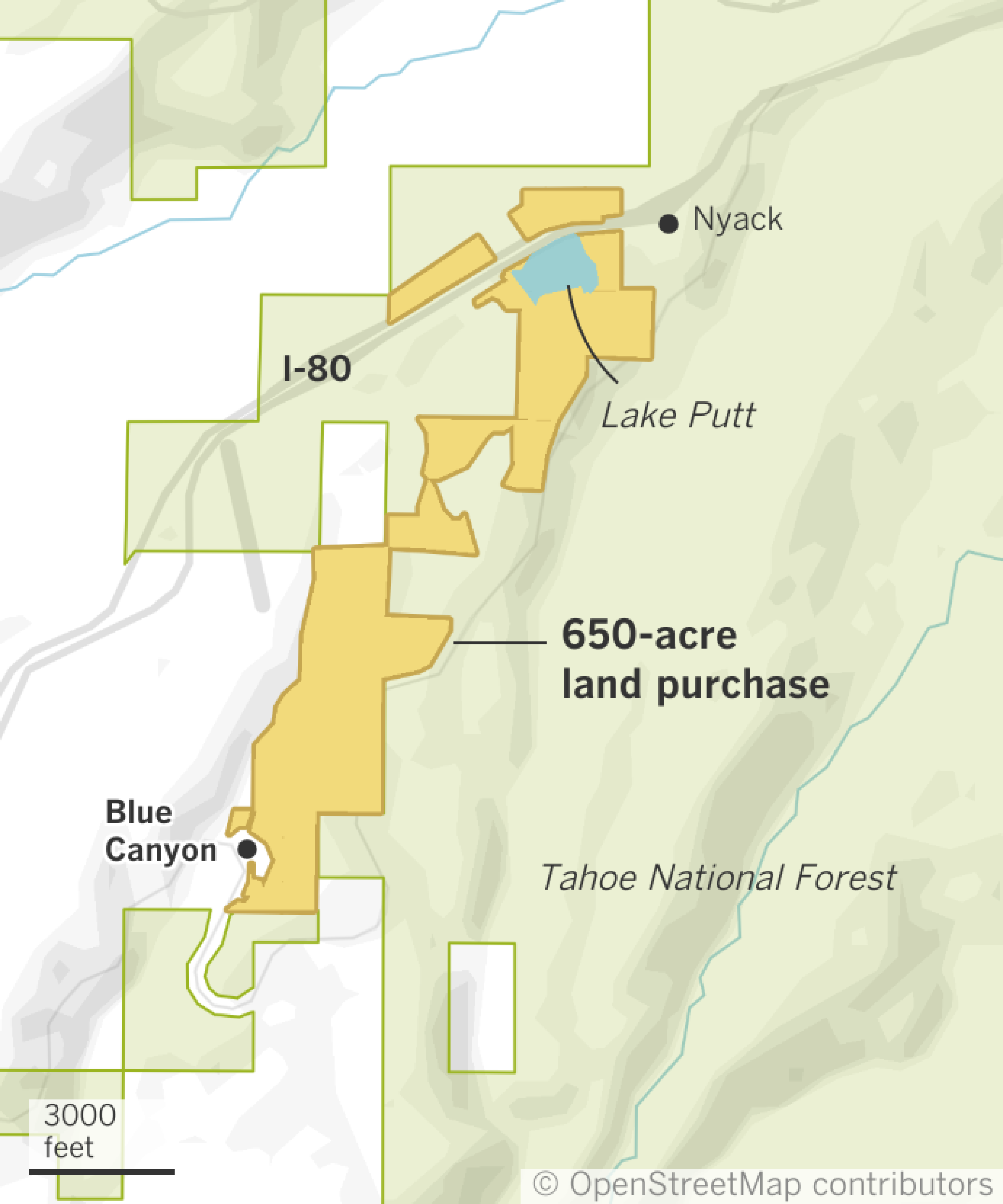 Detailed map: 650-acre land purchase