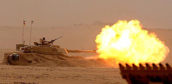Kuwaiti tank fires