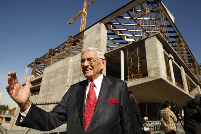 Eli Broad, seen outside the Broad Collection museum that is under construction in downtown Los Angeles, was again listed in the Top 10 in ARTnews magazine's annual rankings of the world's most active art collectors.