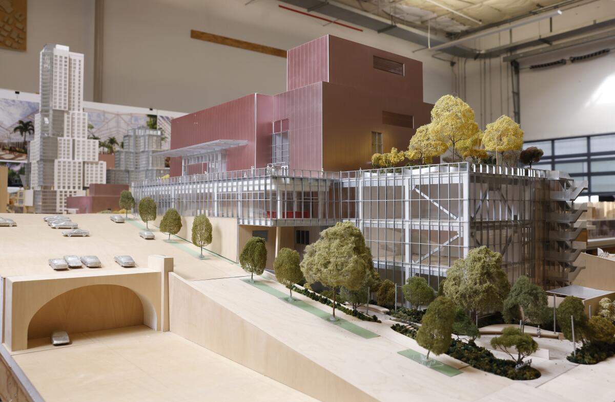 A model of architect Frank Gehry's design of an addition for Colburn School
