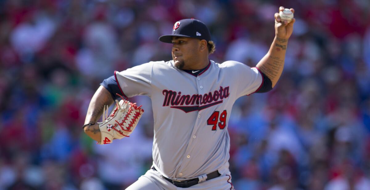 Twins pitcher Adalberto Mejia delivers against the Philadelphia Phillies