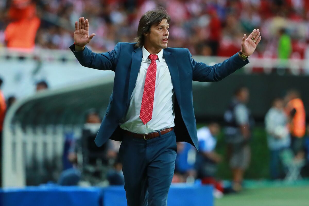 Matias Almeyda, Head Coach of Chivas gestures during the second leg match of the final between Chivas and Toronto FC as part of CONCACAF Champions League 2018 at Akron Stadium on April 25, 2018 in Zapopan, Mexico.