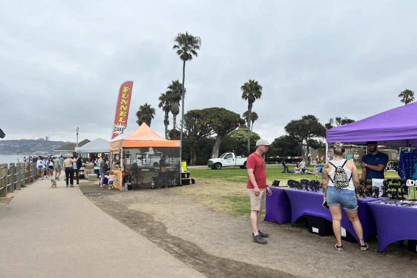 The number of vendors at Scripps Park in La Jolla seems to have risen in recent weeks, locals say.