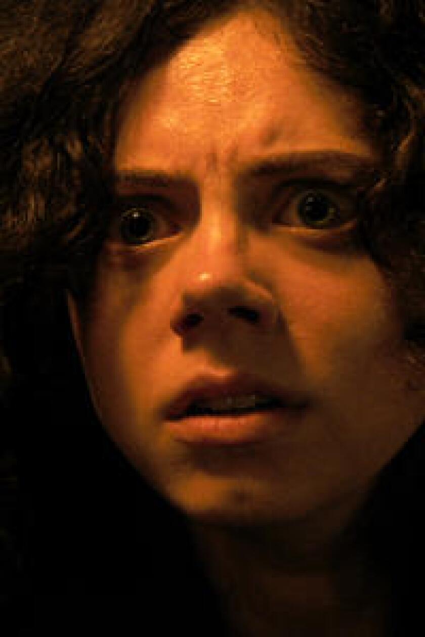 A close shot of a woman's face.