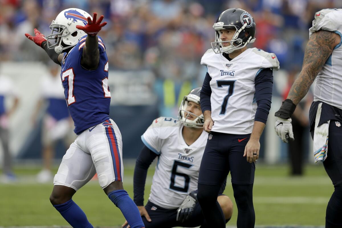 Titans' kicker misses 4 field goals in 14-7 loss to Bills - The