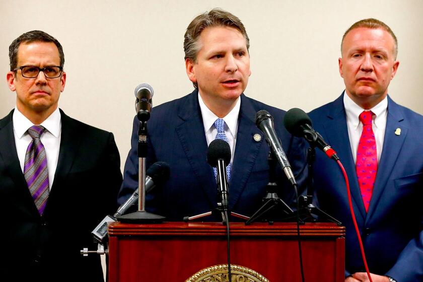 BATON ROUGE, LA - MAY 03: Acting U.S. Attorney Corey Amundson annouces the findings regarding Federal Criminal Invsestigation of Alton Sterling at the U.S. Federal Court House on May 3, 2017 in Baton Rouge, Louisiana. The U.S. Department announced the the Baton Rouge Police Officers involed in the shooting were not guilty. Sterling was shot at close range while being held down by Baton Rouge Police Department officers, last July. (Photo by Sean Gardner/Getty Images) ** OUTS - ELSENT, FPG, CM - OUTS * NM, PH, VA if sourced by CT, LA or MoD **