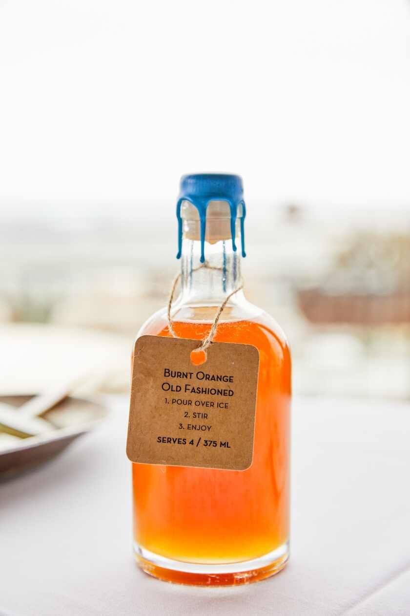 Burnt Orange Old Fashioned to-go from Milles Fleurs and Mr. A's.