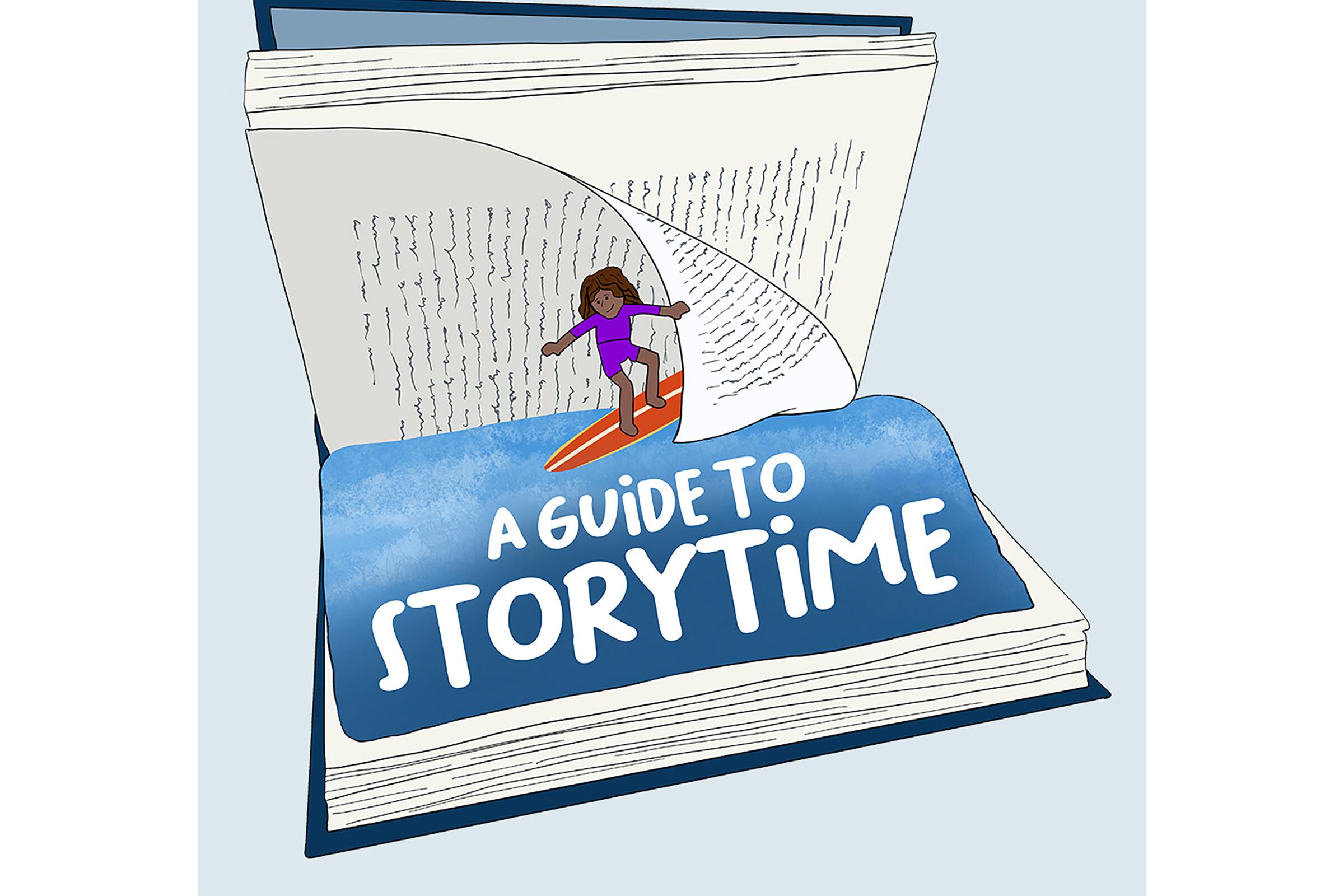 Reading by 9 logo, a guide to story time.