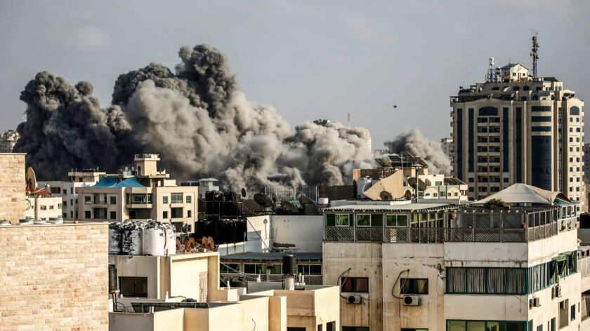 Israel's military said it launched airstrikes targeting Hamas in the Gaza Strip on July 14, 2018, as rockets and mortars were lobbed into southern Israel from the blockaded Palestinian enclave.