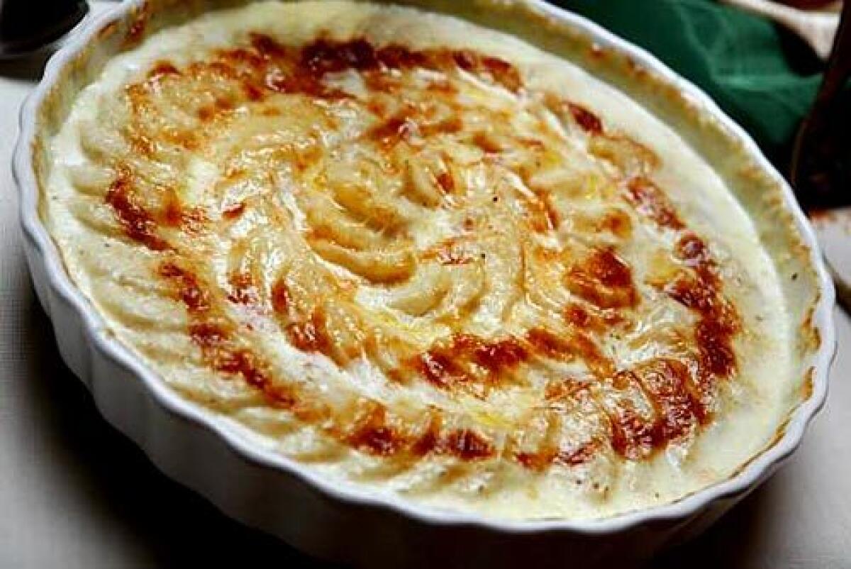 Gratins are fantastic with potatoes, but also with the more uncommon celery root, or even a mix of root vegetables. Tired of the same old russets? Try rutabagas, turnips, even salisfy