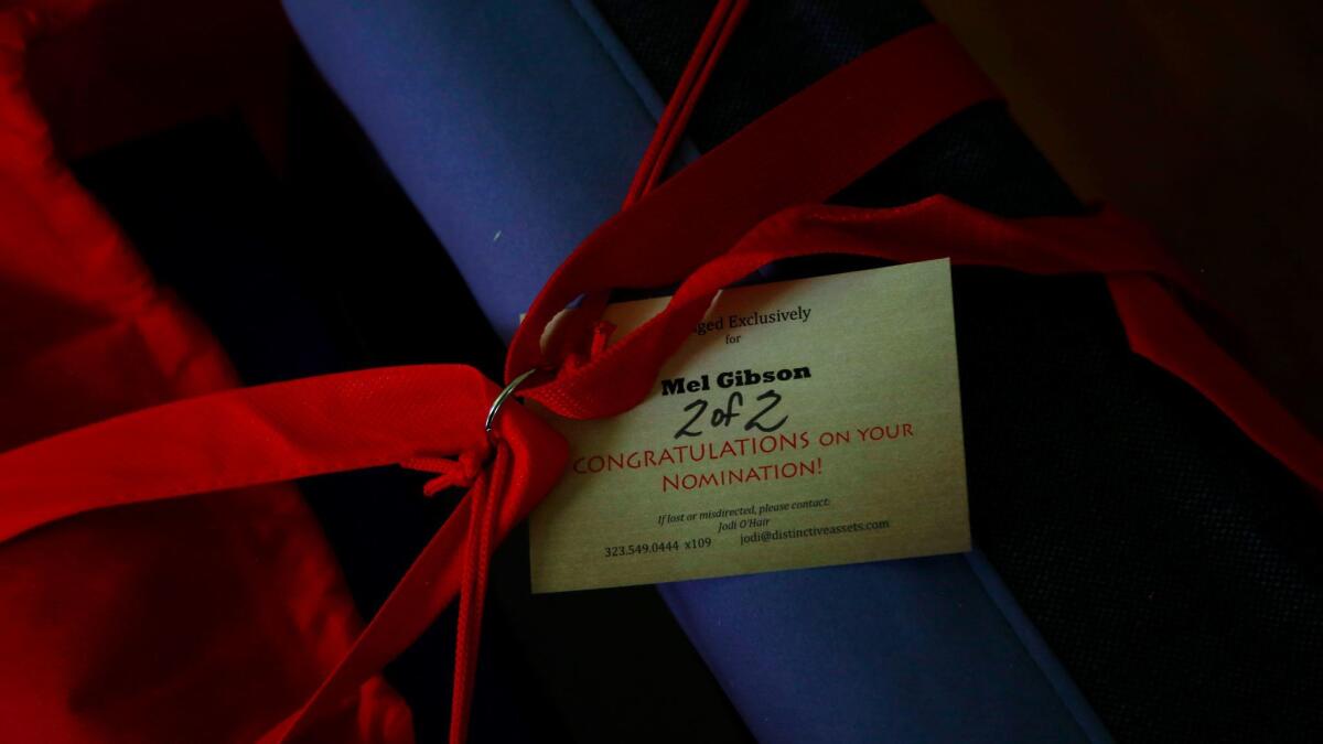 A non-official Oscars gift bag headed to Mel Gibson.