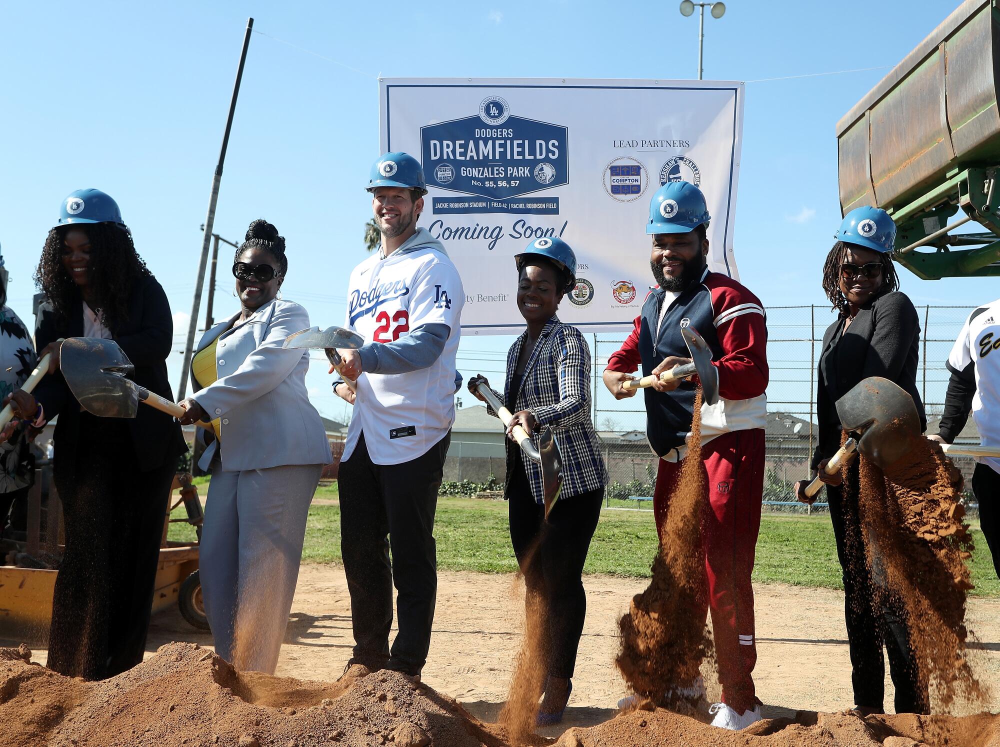  Dodgers Dreamfields Groundbreaking at Gonzales Park on February 12, 2020 in Compton, California.