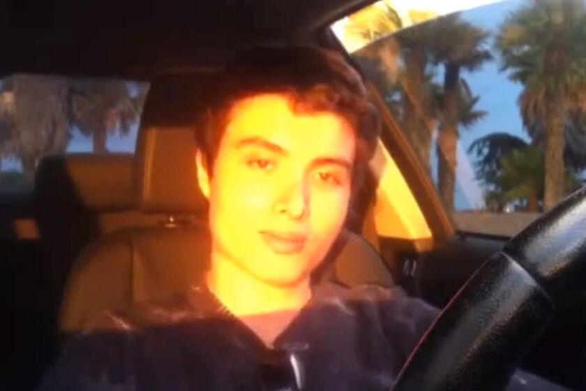 Elliot Rodger is seen in a frame grab from a video posted the day of his rampage in Isla Vista in May.