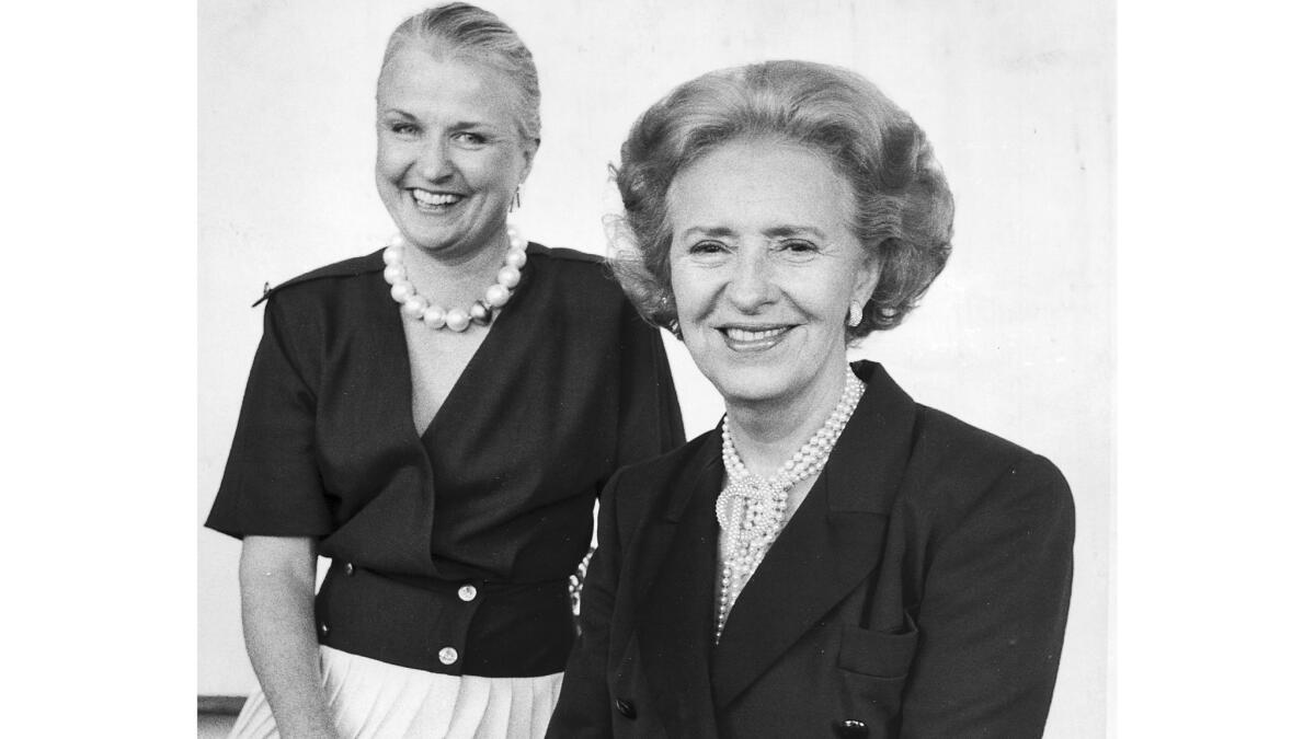 Karen E. Anderson, left, and Lee Hogan Cass wrote the 1985 book "Look Like A Winner." In it, Cass argued that it was time for women to ease the rigid standards for professional dress then in vogue.