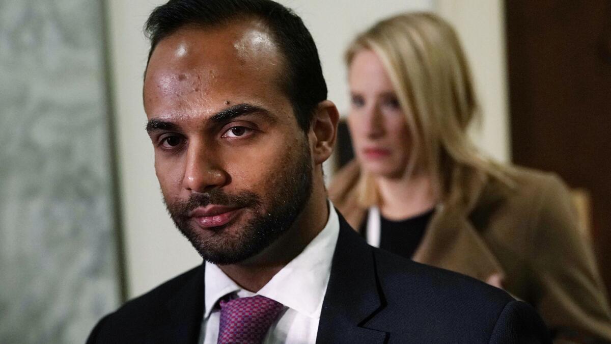 George Papadopoulos arrives at a House committee hearing in October.