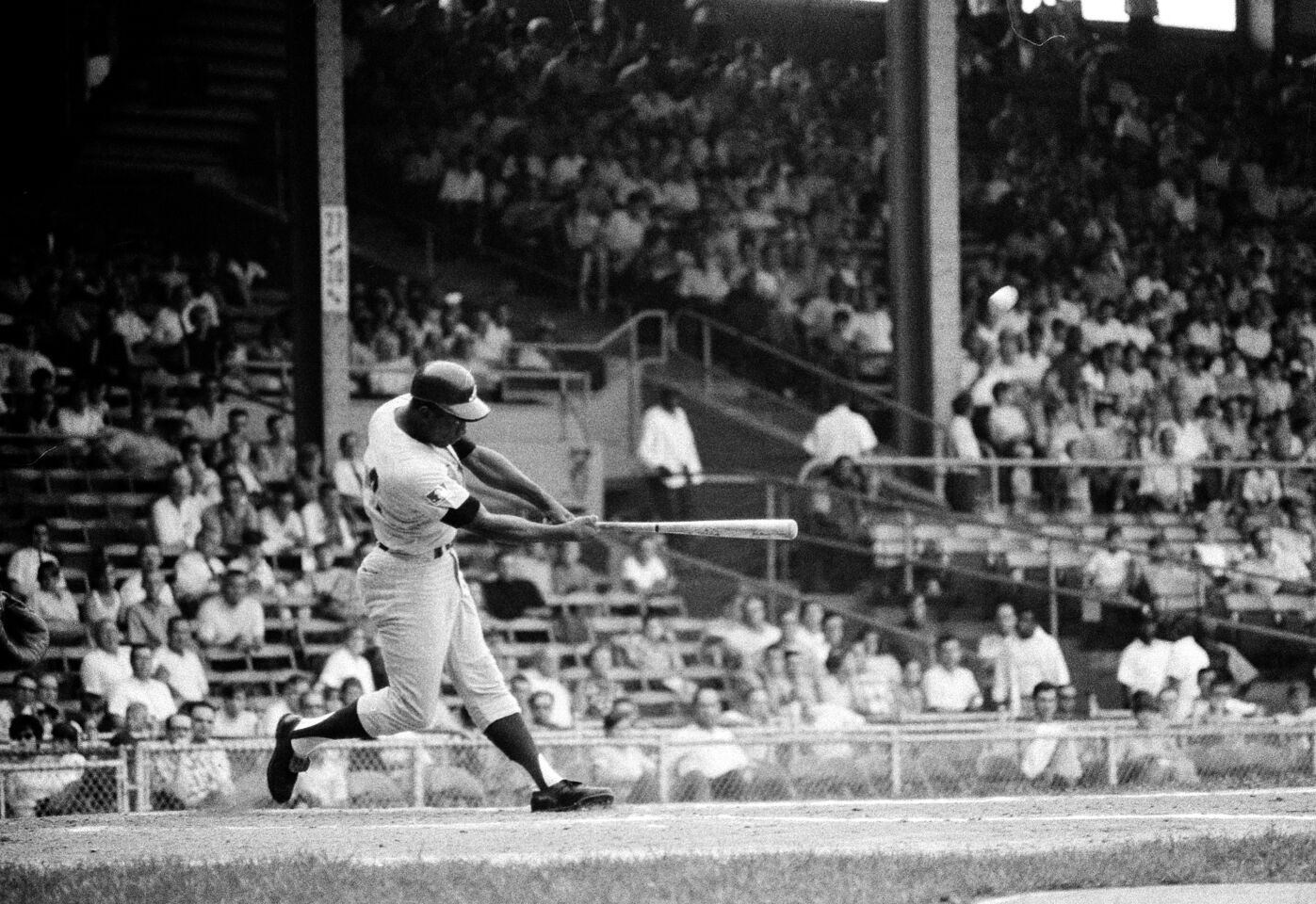 Hank Aaron of the Atlanta Braves hits his 537th career home run