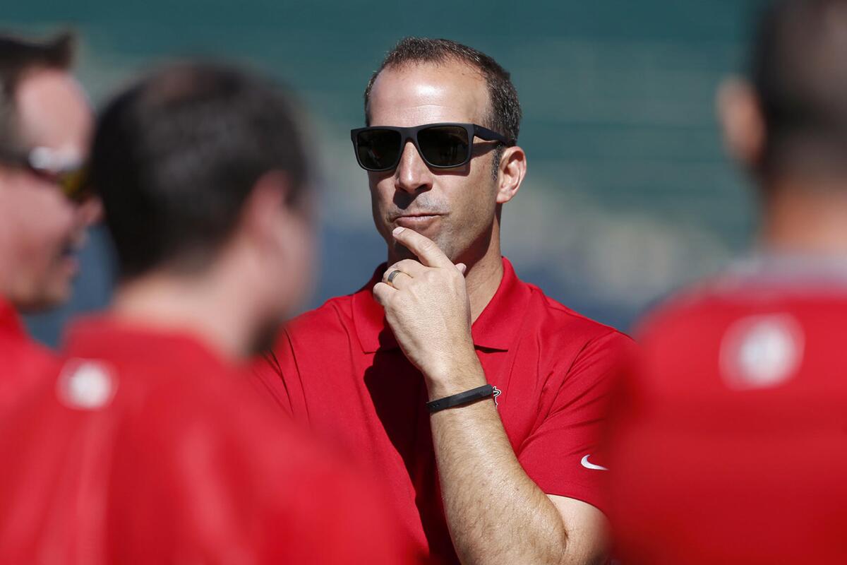 Angels general manager Billy Eppler at spring training at Tempe Diablo Stadium in Tempe, Ariz.