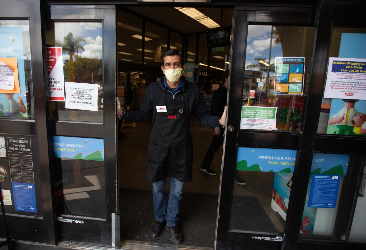 A Ralphs grocery store worker in Westchester.