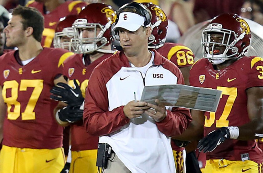 Lane Kiffin had few answers in a 10-7 loss to Washington State in the second game of the season and Pac-12 Conference opener at the Coliseum.