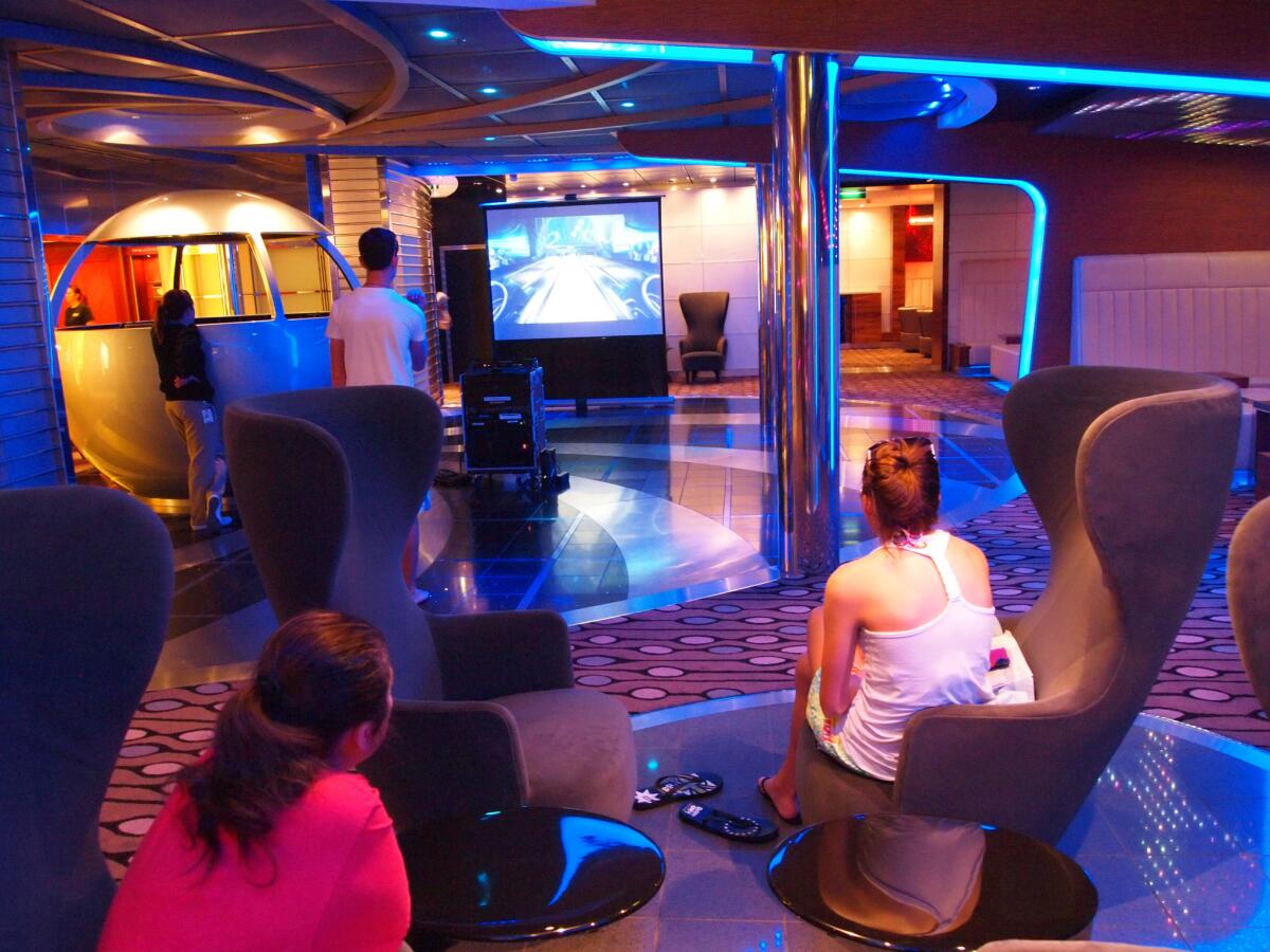 While the Nintendo Wii has become a mainstay across most cruise lines, including Celebrity, the company has developed brand new video game tables for passengers of all ages at its Game On lounge.
