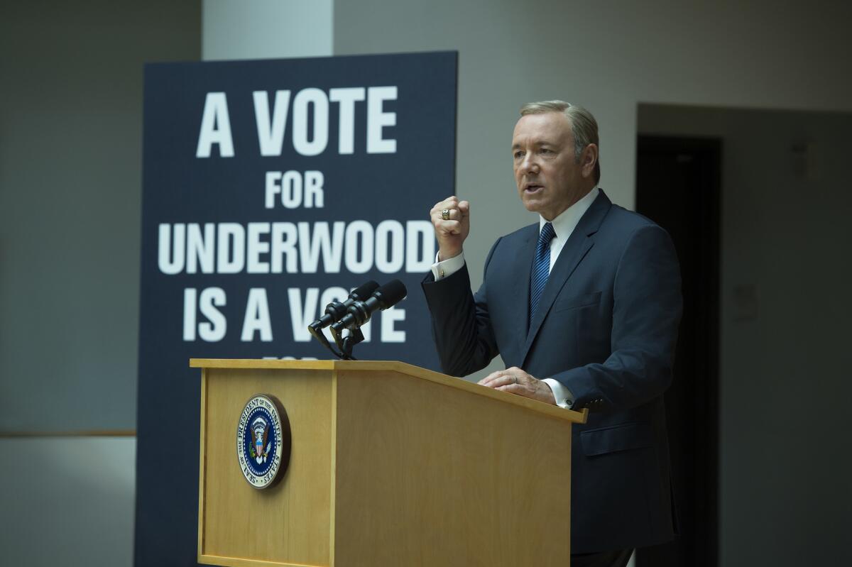 Kevin Spacey appears in Season 4 of "House of Cards." (David Giesbrecht / Netflix)