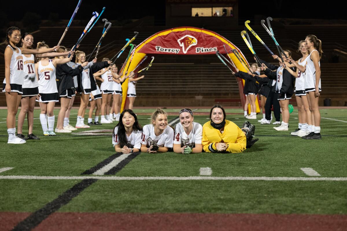 Torrey Pines seniors Eunice Lee, Smilla Klas, Addison Christie and Bella Anfuso.