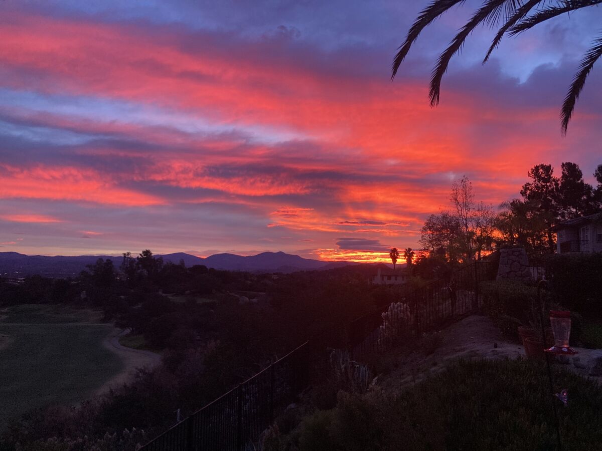 Daniel Brown took this sunrise photo from his backyard at Mt. Woodson estates looking toward downtown Ramona.