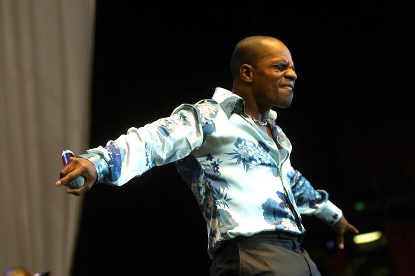 Kirk Franklin performs during A Joyful Noize gospel festival at the Great Western Forum.