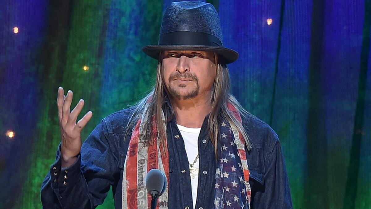 Kid Rock at the 31st annual Rock and Roll Hall of Fame induction ceremony in New York City on April 8.