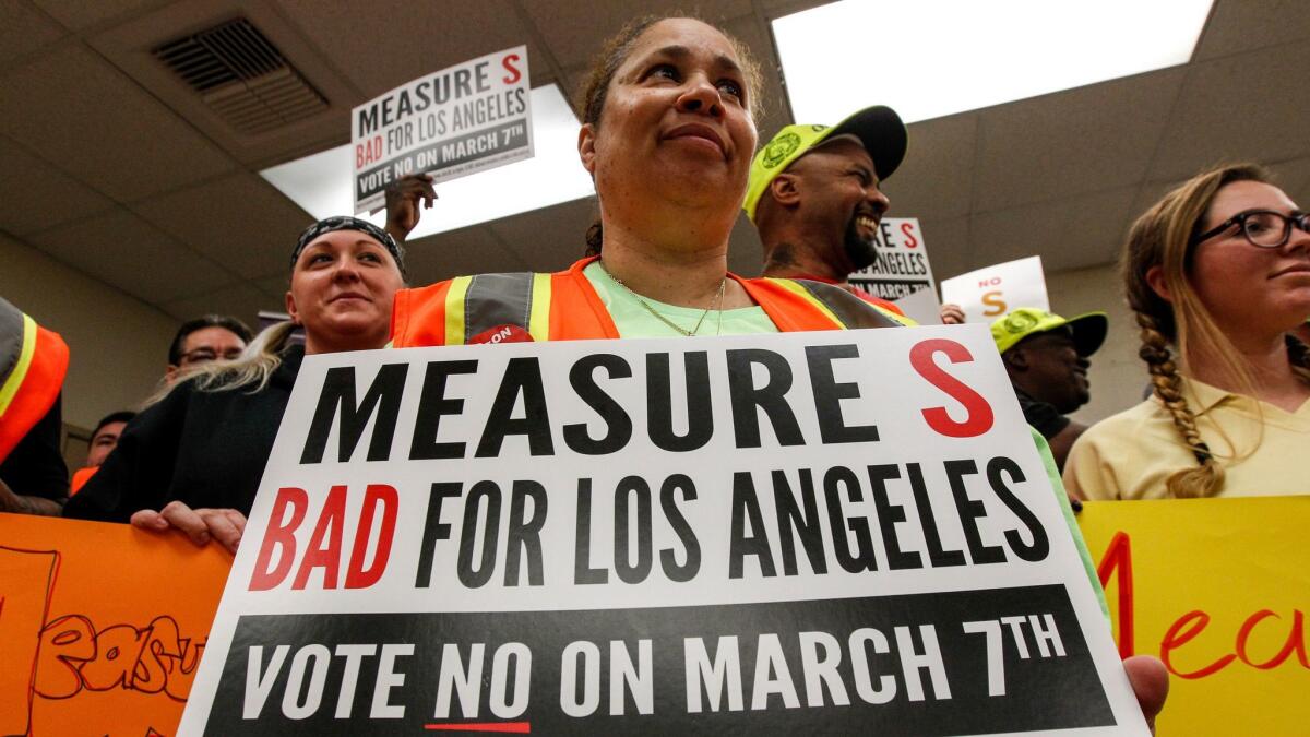 A news conference by the Build Better L.A. Coalition on Feb. 9 is held at Joint Journeyman & Apprentice Training Center in Los Angeles.