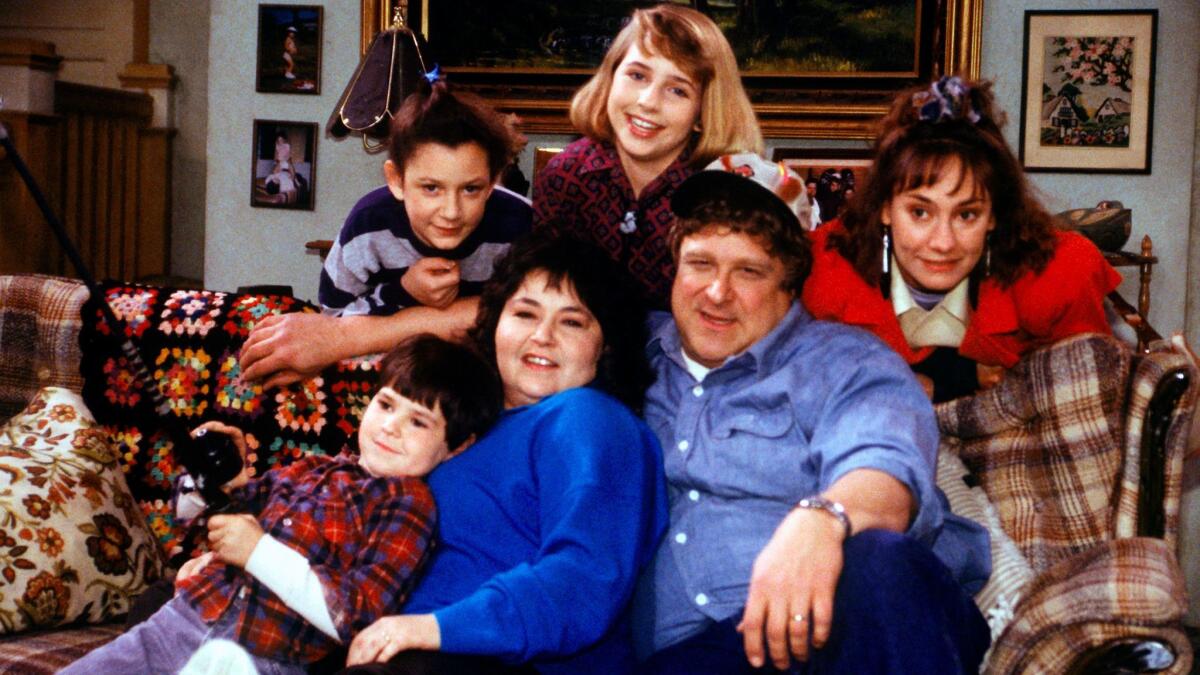Cast members of the ABC hit sitcom "Roseanne" which will be back with its original cast in the 2017-18 TV season.
