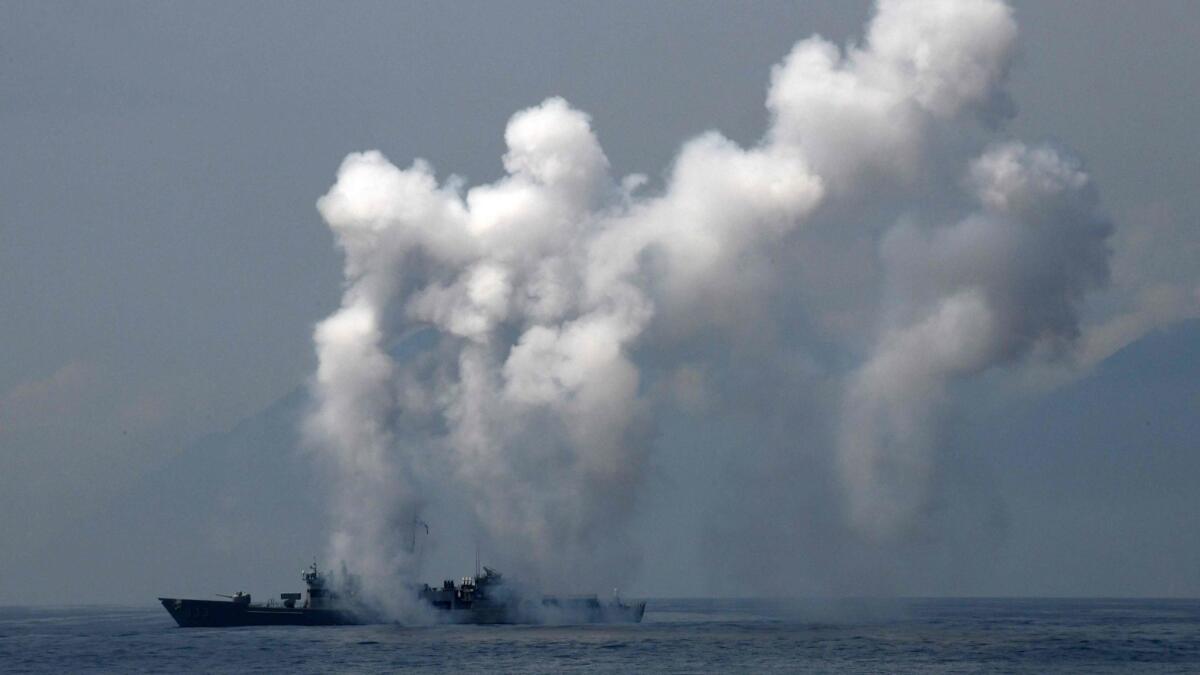 Before the live-fire military drills off the coast of China, Taiwan held its own military drill near the Suao navy harbor in Yilan, eastern Taiwan.