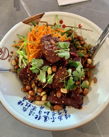 Crispy chili beef noodle from DongTing Noodle